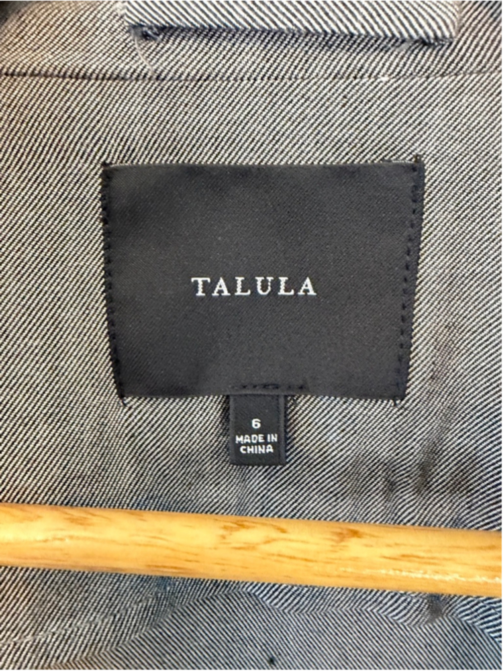 Talula Grey Open Front Blazer Jacket Size 6 Career Office Lightweight Chic - Picture 9 of 11